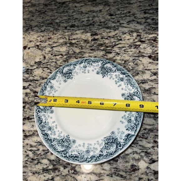 Pitcairns Limited Tunstall England Myrtle Dinner Plates 9" Set of 4 Atq Blue Whi - Picture 9 of 11